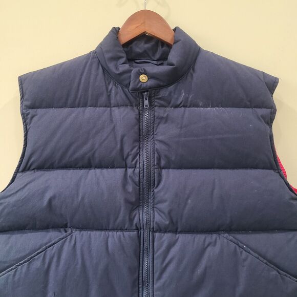 Gant Mens Down Puffer Vest Large Navy Blue Full Zip Lightweight Outdoor - Picture 2 of 9